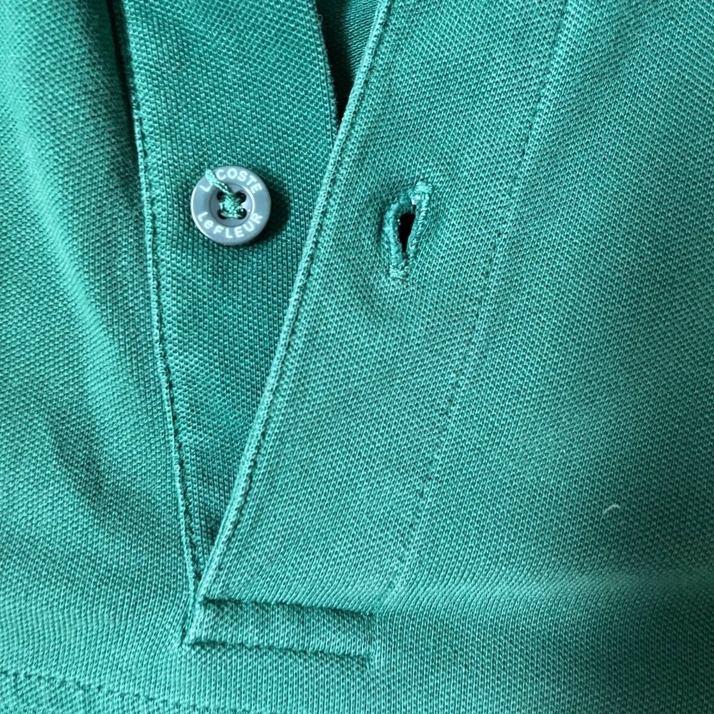 Lacoste x Golf Le Fleur Green Striped Pique Polo Shirt Mens XL Made in France - Picture 5 of 9